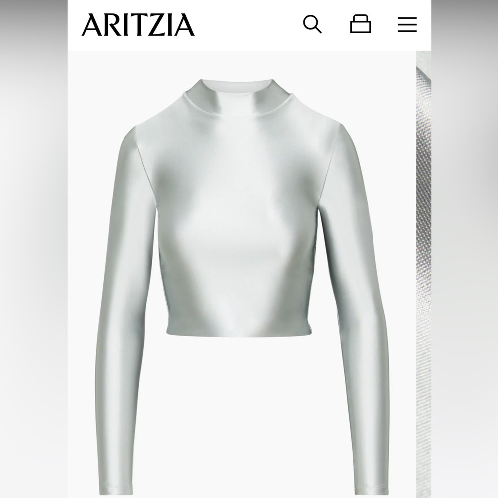 NWT Aritzia Babaton Satinette Mockneck Longsleeve